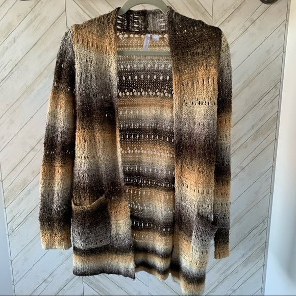 Relatively striped open face knit cardigan - Picture 1 of 5